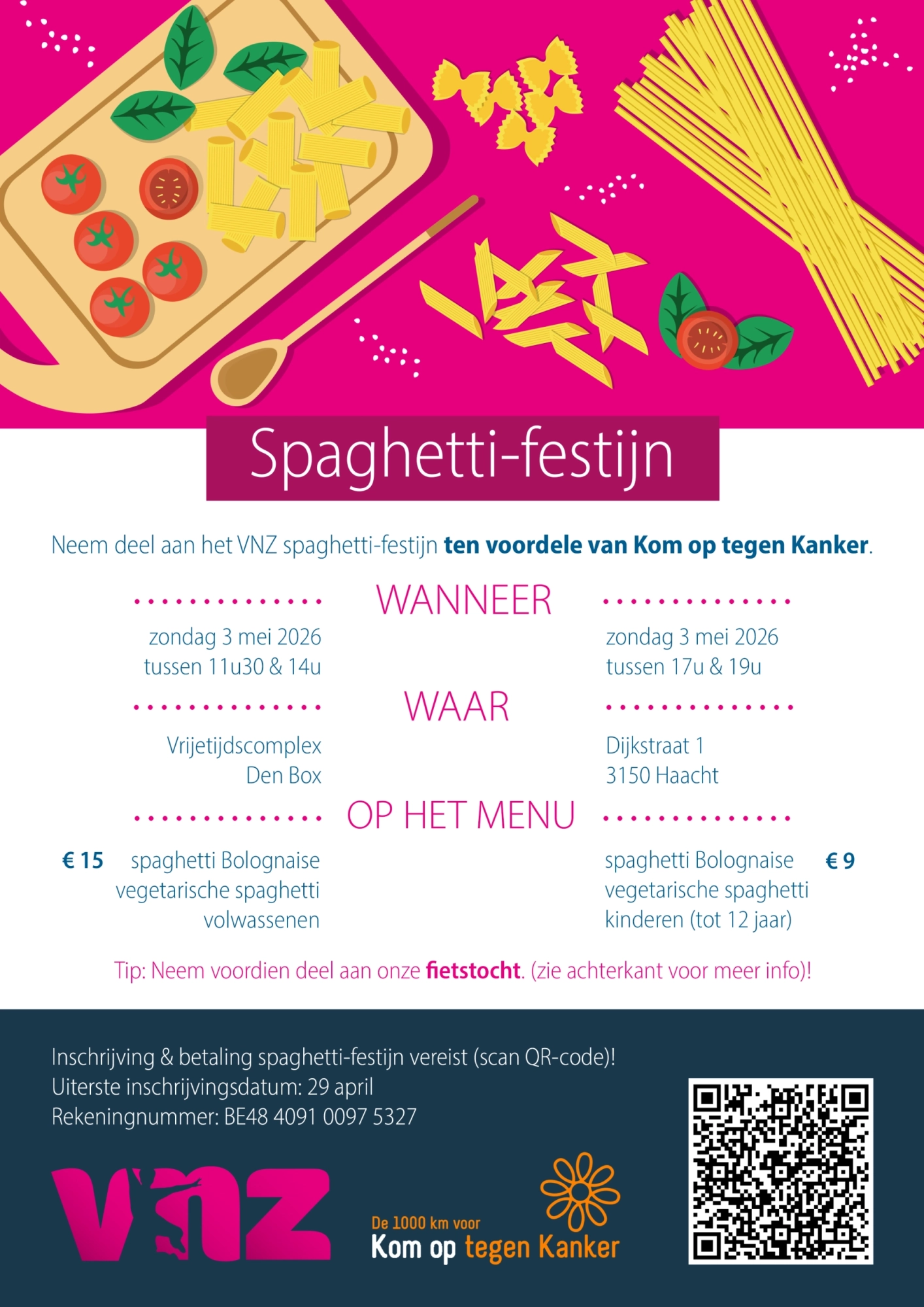VNZ spaghetti-festijn flyer
