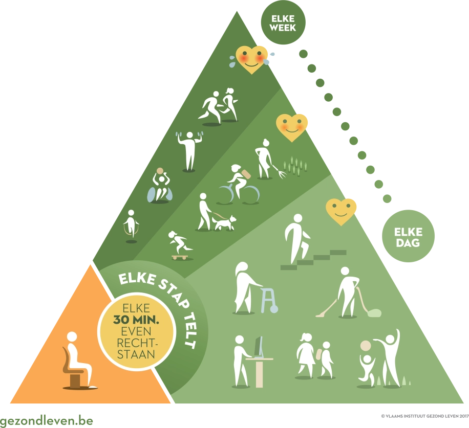De bewegingsdriehoek van Vlaams Instituut Gezond Leven